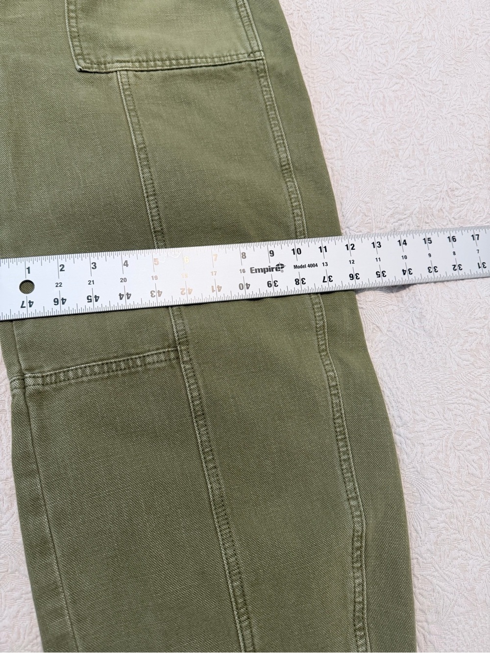 High Waist  Olive Utility Barrel Wide Leg  khaki Green Soft Cotton Trousers - Picture 12 of 16